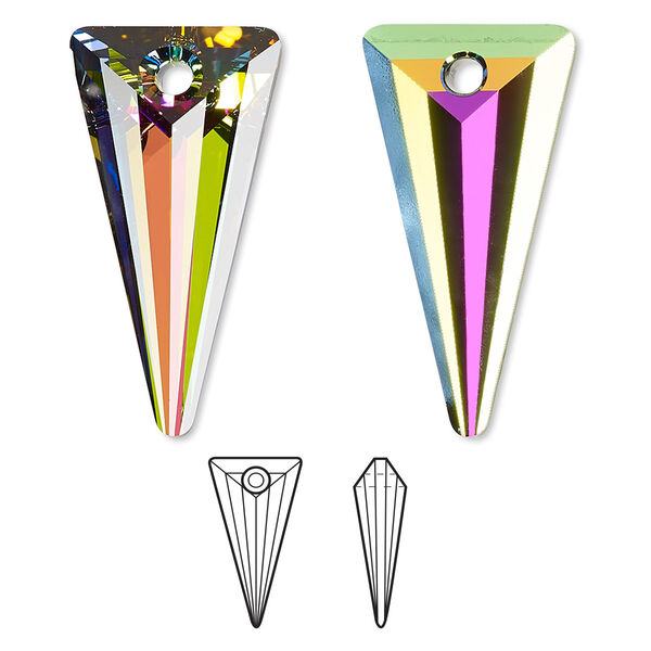 Drop 1pk crystal vitrail medium P, Crystal Passions® 28x14mm pendant spike 6480 image number 0