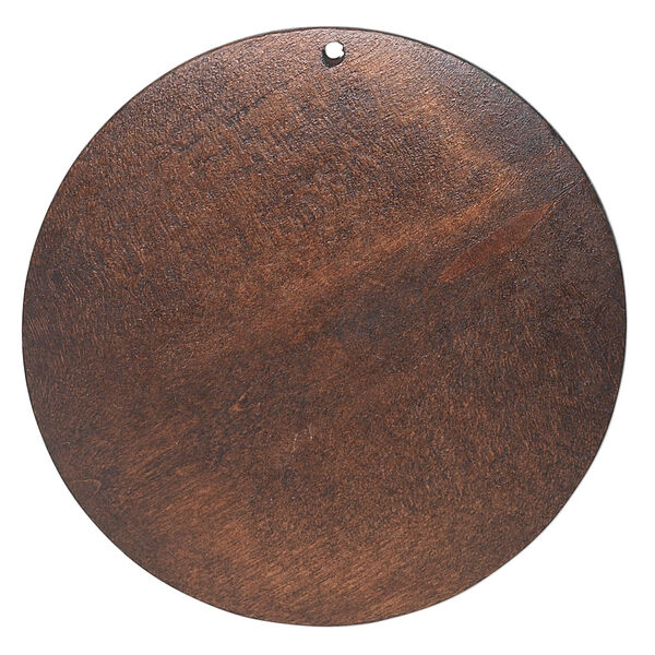 Focal, Korean boxwood (dyed), dark brown, 40-60mm top-drilled round. Sold per pkg of 3 pairs. image number 1