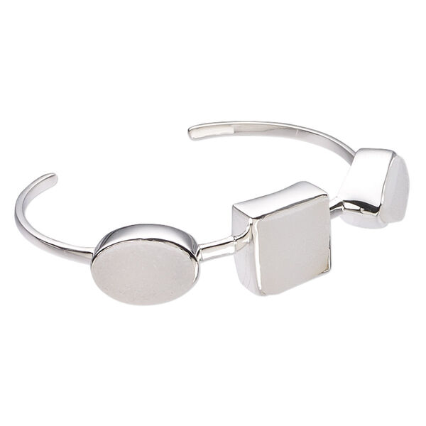 Bracelet, cuff, druzy agate (natural) and sterling silver, 16mm wide, 7-1/2 inches. Sold individually. image number 0
