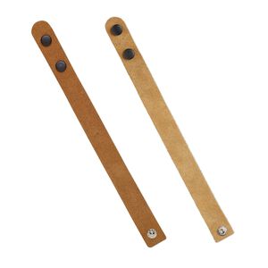 Bracelet mix, leather (natural / dyed) and steel, brown / black / tan, 9x3/4 inch wristband, fits 6-1/2 to 7-inch wrist. Sold per pkg of 2.