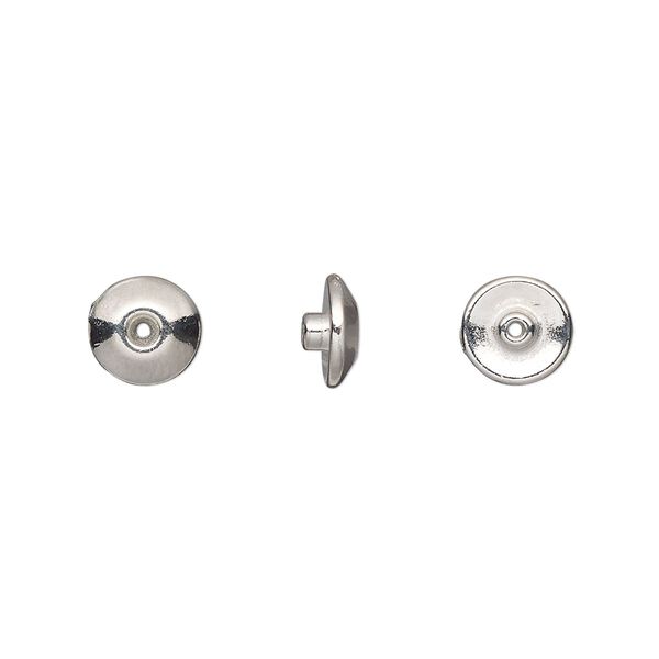 Bead aligner, TierraCast® BeadAligners™, white bronze-plated pewter (tin-based alloy), 7.5x3.5mm rondelle with 3mm peg. Sold per pkg of 10. image number 0