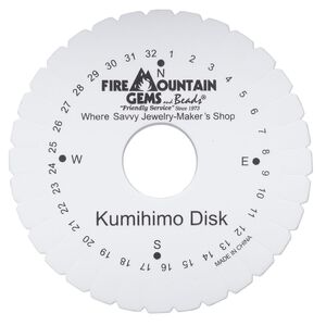 Kumihimo braiding disk 1pkg1 EVA foam 6-inch round, white / black