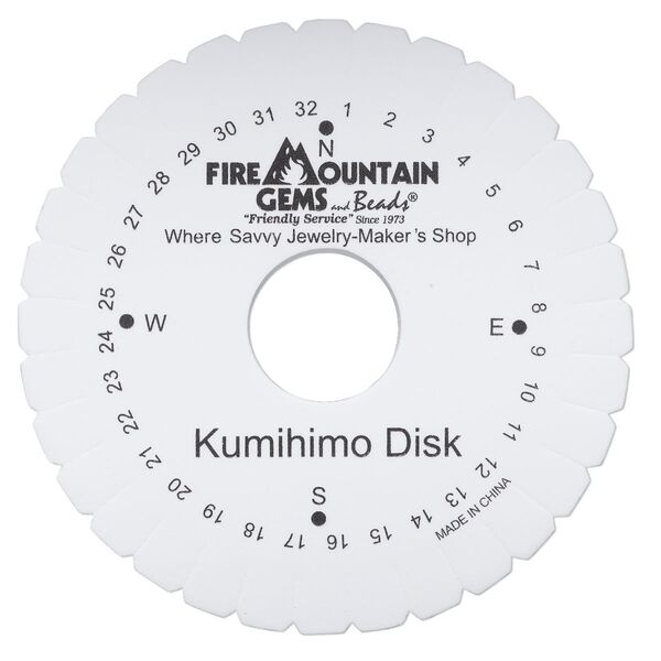 Kumihimo braiding disk 1pkg1 EVA foam 6-inch round, white / black image number 0