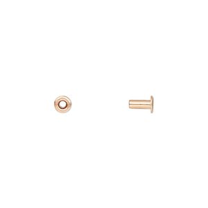 Eyelet, copper, 5x3.5mm with 4.5x1.9mm tube and 1.4mm inside diameter, fits 2mm hole. Sold per pkg of 100.