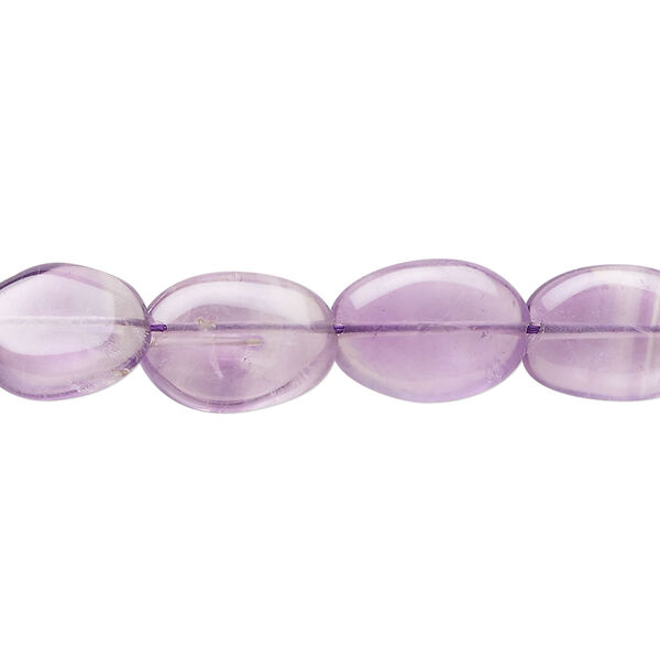 Amethyst 1pkg1, hand-cut puffed oval bead natural C grade, 14 inch 12x8mm-15x10mm image number 0