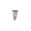 Bail, ice-pick, antiqued sterling silver, 14x8mm double-sided shield with open filigree, 12mm grip length. Sold individually. image number 0