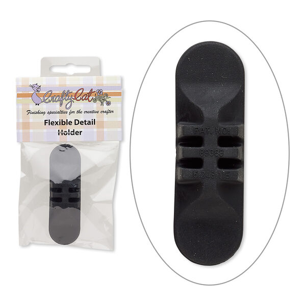 Replacement sanding pad holder, rubber, black, 3x1-inch flexible oval. Sold individually. image number 0