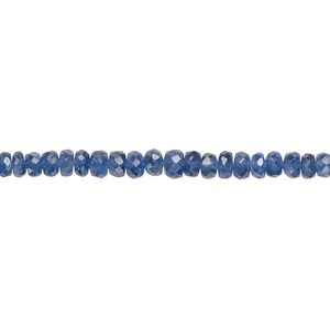 Blue sapphire 1pkg1, hand-cut faceted rondelle bead 8 inch graduated 2x1mm-4x3mm