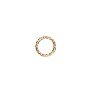 Jump ring, gold-plated brass, 10mm twisted round, 8mm inside diameter, 16 gauge. Sold per pkg of 100.