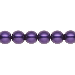 Pearl 1pk purple, Celestial Crystal® 8mm round 15.5-16 inch