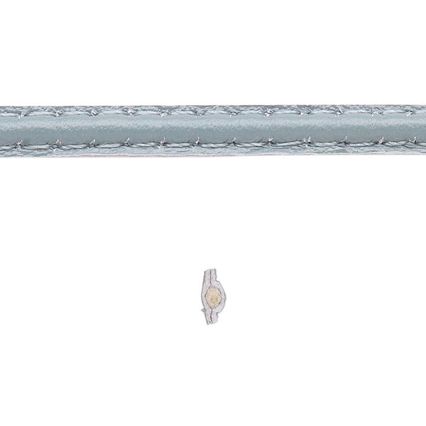 Cord, leather and cotton (dyed), grey, 5-6mm double-stitched flat. Sold per 1-yard section. image number 0