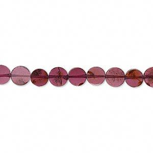 Garnet 1pkg1, hand-cut flat round bead 15.5-16 inch 5-6mm