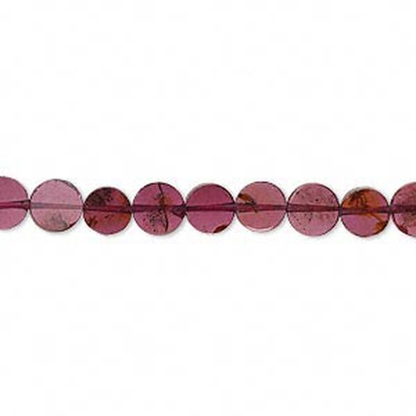 Garnet 1pkg1, hand-cut flat round bead 15.5-16 inch 5-6mm image number 0