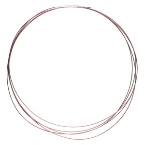 Wire, anodized niobium, pink, half-hard, round, 24 gauge. Sold pkg of 5 feet.