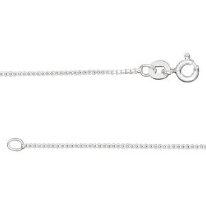 Chain 1pkg1 sterling silver Venetian box, 1mm / mixed clasp, Gossamer™ 18 inch