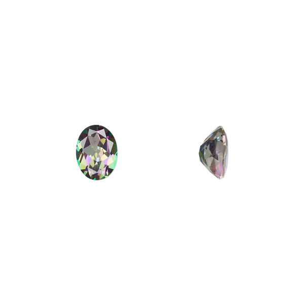 Gem, mystic topaz (coated), 8x6mm calibrated faceted oval, A- grade, Mohs hardness 8. Sold individually. image number 0
