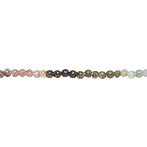 Multi-tourmaline 1pkg1, hand-cut round bead natural 14 inch 2-2.5mm image number 0