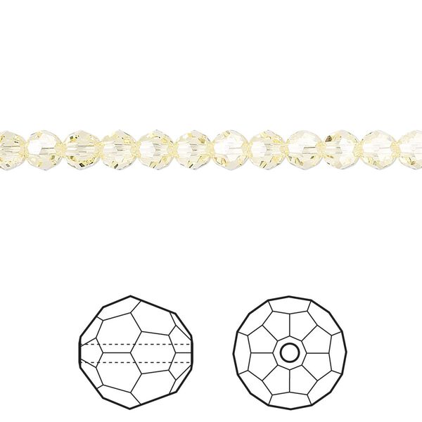 Bead 12pk jonquil, Crystal Passions® 4mm round 5000 image number 0