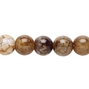 Chocolate crackle agate 1pkg1, round bead 8 inch 10mm
