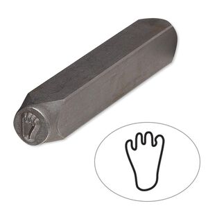 Stamp punch, tempered chrome vanadium steel, 6x4mm footprint, 2-3/4 x 3/8 inches. Sold individually.