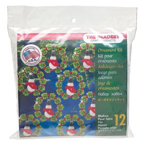 Ornament kit, The Beadery®, plastic, mixed colors, mini snowman wreaths (7000). Sold individually.