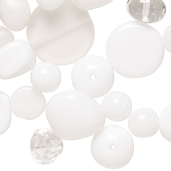 Pearl mix 1/4 lb pk glass pearl Preciosa Czech glass, 3-24x11mm mixed shapes and colors image number 0