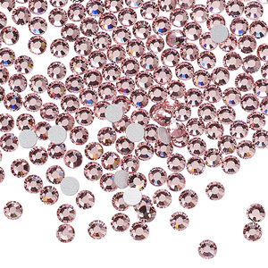 Flat back 144pk light rose foil back, Preciosa Viva 12&reg; Czech crystal rhinestone 3-3.2mm chaton rose round SS12