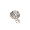 Drop 1pkg1, antique silver-finished "pewter" (zinc-based alloy), 15x13mm cylinder prayer box with hearts and swirls / magnetic closure / lobster claw clasp. image number 2