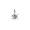 Amethyst / sterling silver 1pkg1, open star drop natural antiqued 12x12mm image number 1