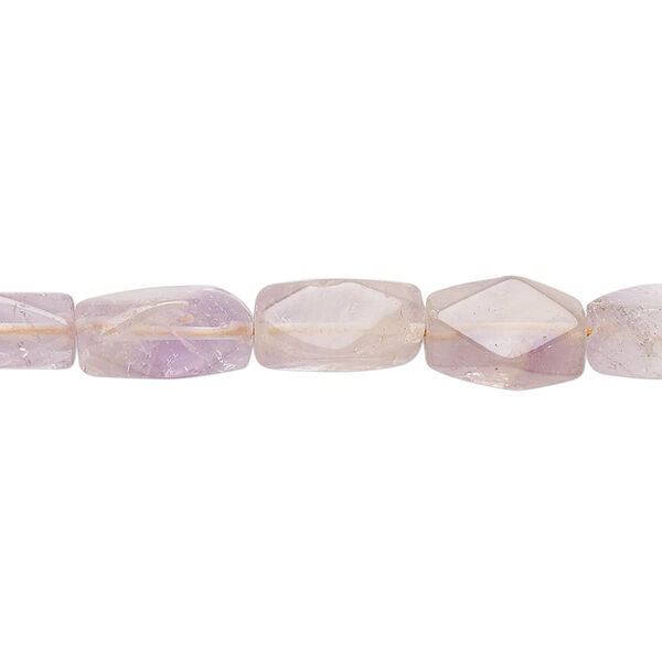Bead, amethyst and ametrine (natural / heated), 9x5mm-12x7mm hand-cut faceted square tube, C- grade, Mohs hardness 7. Sold per 13-inch strand. image number 0