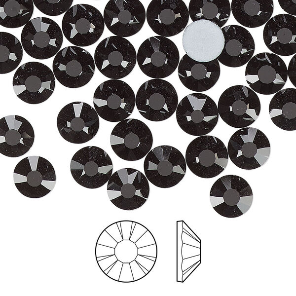 Flat back 288pk jet foil back, Preciosa MAXIMA Czech crystal rhinestone 6.3-6.5mm chaton rose round SS30 image number 0