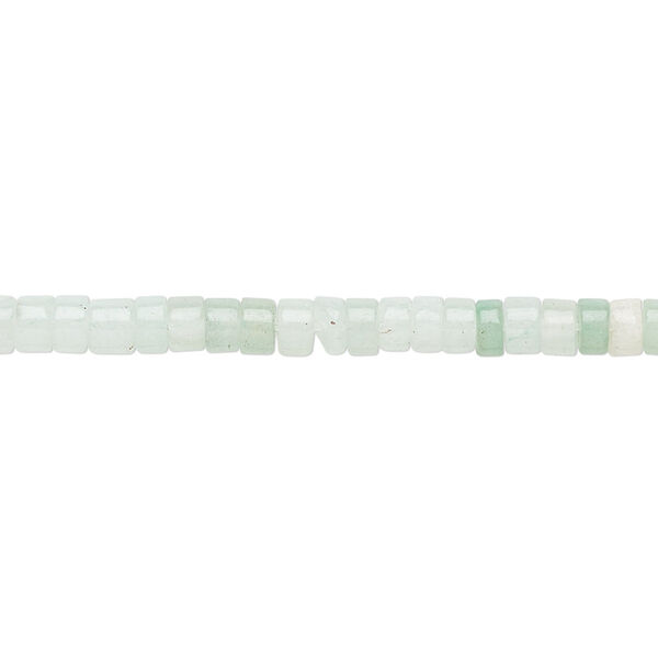 Bead 1pkg1 green aventurine, 4x2mm heishi B grade, 15.5-16 inch natural light to medium image number 0