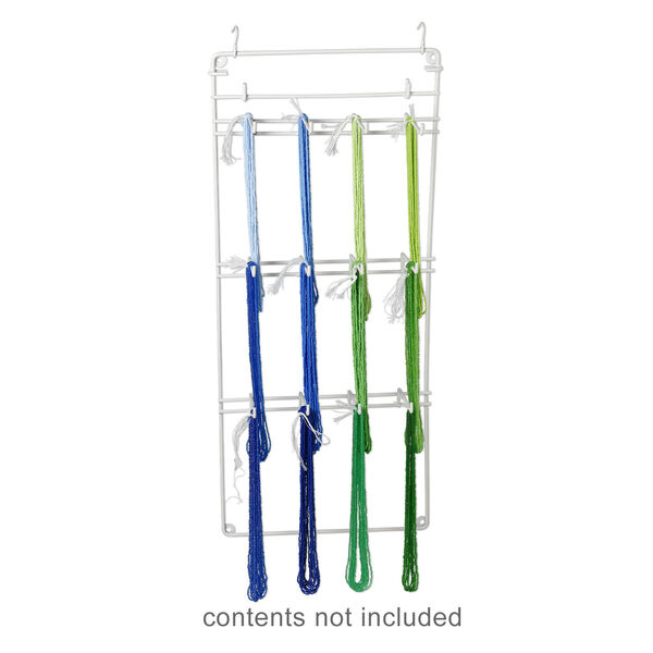 Wall display, painted steel, white, 26 x 11 x 4-1/2 inches with mounts and top hooks. Sold per pkg of 5. image number 1