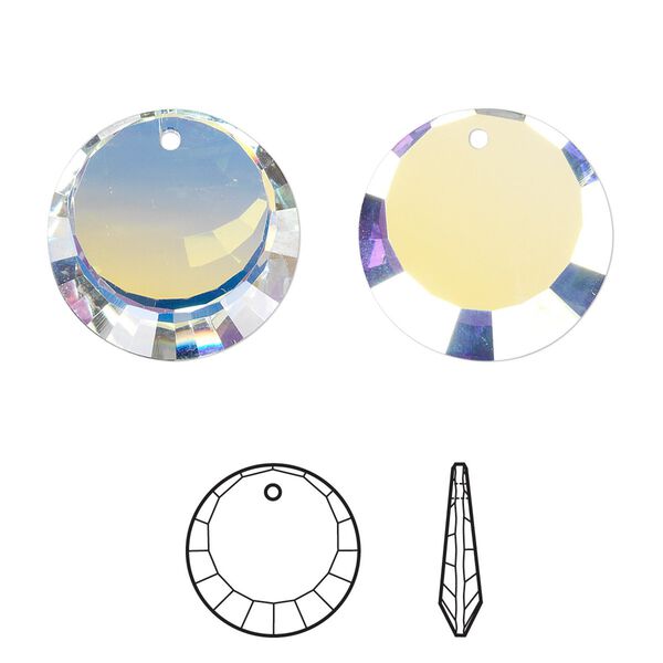 Drop 1pk crystal AB, Crystal Passions® 17mm pendant disc 6210 image number 0