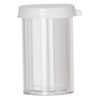 Vial, polystyrene and plastic, clear and white, 1-1/2 x 1-inch small vial with snap on cap. Sold per pkg of 6. image number 1
