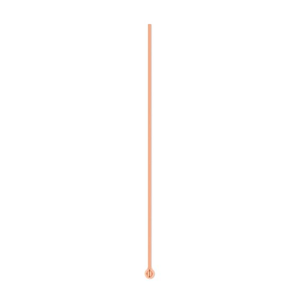 Head pin, copper-plated brass, 1-1/2 inches with 1.5mm ball, 24 gauge. Sold per pkg of 10. image number 0