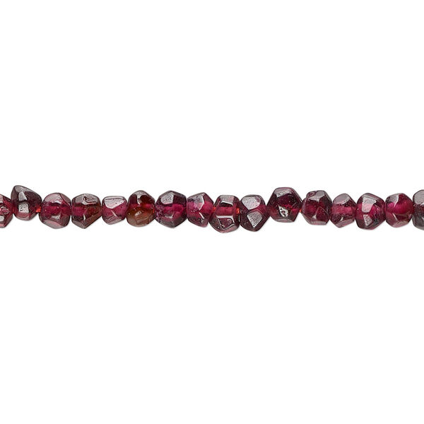 Bead, garnet (dyed), 3-4mm irregular faceted round, C grade, Mohs hardness 7 to 7-1/2. Sold per 14-inch strand. image number 0