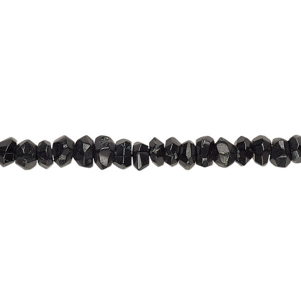 Black spinel 1pkg1, hand-cut faceted saucer bead natural 13 inch 4x2mm-6x3mm image number 0