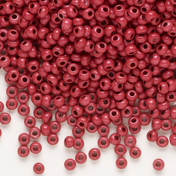 Seed bead, Preciosa Ornela Czech glass, pkg/500g, #8 rocaille, opaque terra intensive dyed brown chalkwhite, (16A18). image number 0