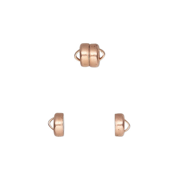 Clasp, Mag-Lok®, magnetic, copper, 5.9x4.8mm barrel. Sold individually. image number 0