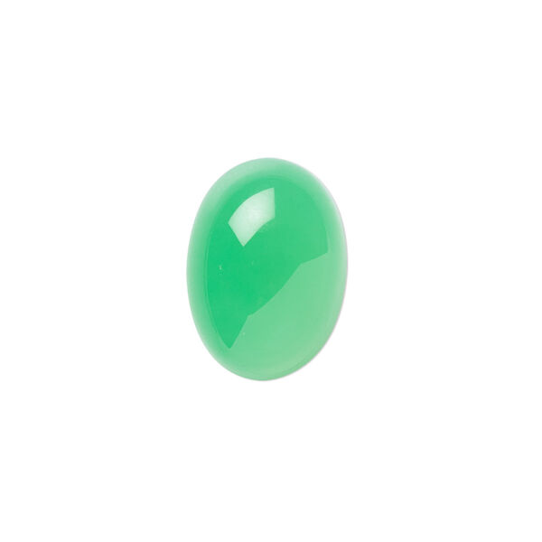 Cabochon, chrysoprase (natural), 18x13mm calibrated oval, B grade, Mohs hardness 6-1/2 to 7. Sold individually. image number 0