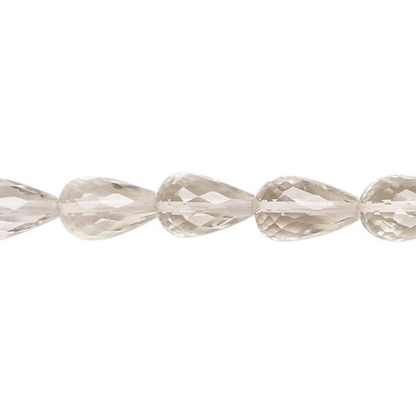 Green quartz 1pkg1, hand-cut micro-faceted teardrop bead 8 inch 8x5mm-15x7mm image number 0