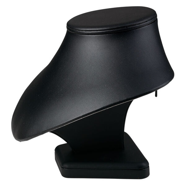 Display, necklace, leatherette, black, 6-3/4 x 8-1/2 x 6-1/2 inch pedestal. Sold individually. image number 0