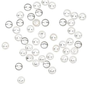 Bead cap, sterling silver, 4x1.5mm round, fits 2.5-3mm beads. Sold per pkg of 50.