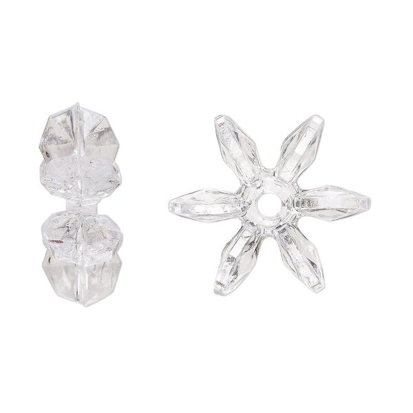 Bead, acrylic, transparent clear, 18x7mm paddle wheel. Sold per pkg of 250. image number 0