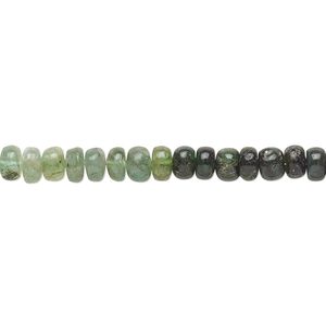 Emerald 1pkg1, hand-cut rondelle bead 8 inch 4x2mm-5x3mm