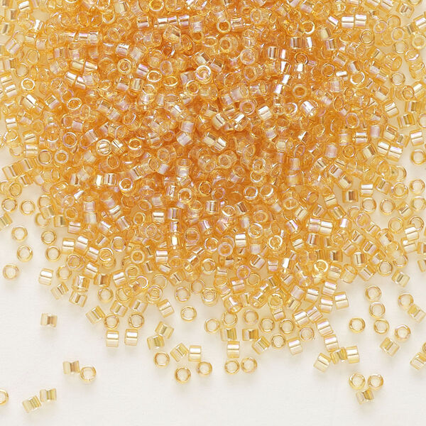 Seed bead, Delica®, glass, pkg/250g, #11 round, translucent rainbow light topaz (DB-0100). image number 0