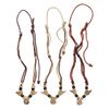 Necklace mix, ceramic / wood / cotton (dyed), multicolored, 12x12mm-60x34mm multi-shape, adjustable from 16-28 inches with macramé knot. Sold per pkg of 3. image number 0