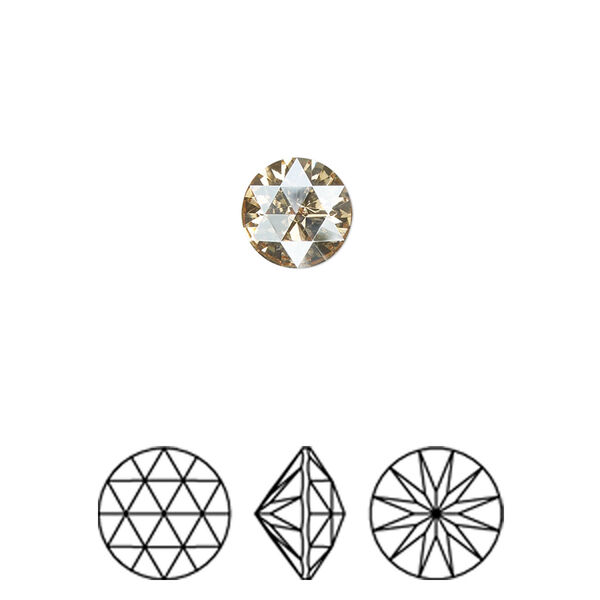 Round stone 144pk crystal golden shadow foil back, Swarovski® 8mm rose cut round 1401 image number 0