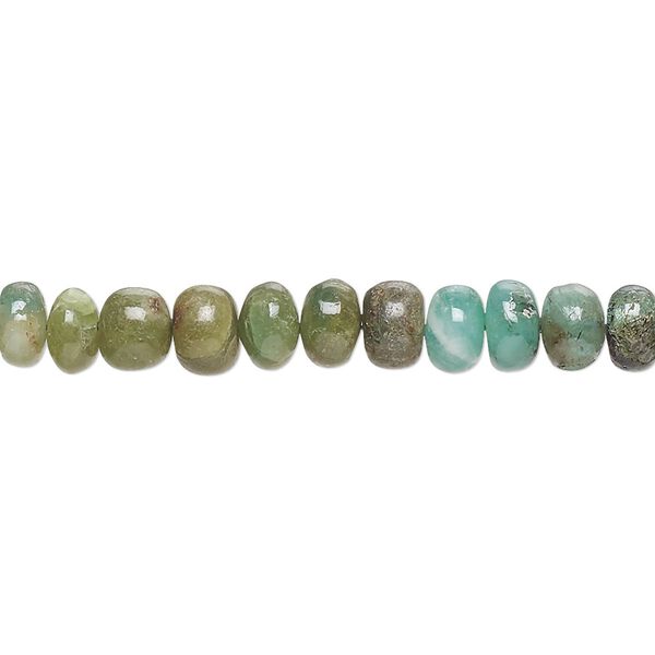 Bead, emerald (oiled), shaded light to dark, 6x3mm-8x5mm hand-cut rondelle with 0.4-1.4mm hole, D grade, Mohs hardness 7-1/2 to 8. Sold per 13-inch strand. image number 0